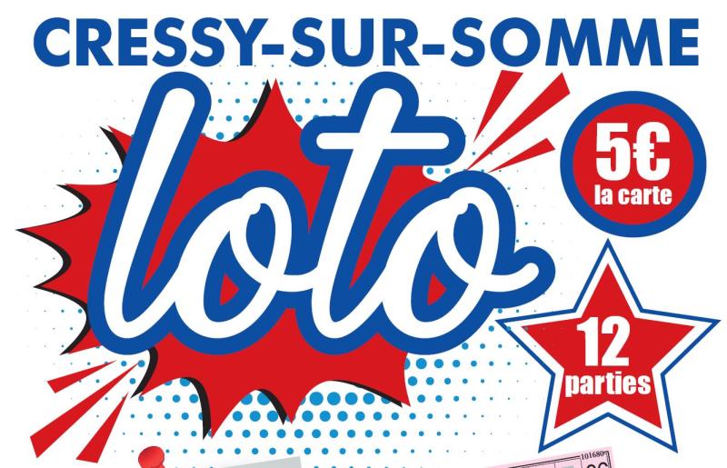 Loto du Club Saint-Martin dimanche 3 décembre 2023 dès 14 heures dans la Salle Polyvalente de Cressy-sur-Somme